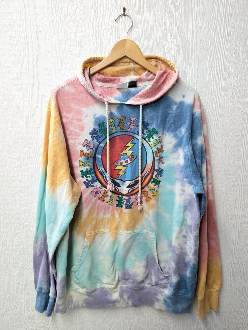 Mad Engine Grateful Dead Tie Dye Pullover Hoodie Sweatshirt Men's Size Large